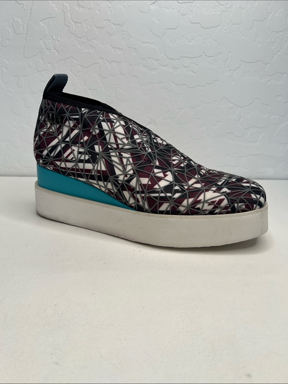 United Nude Stella Lo wedge silver grid purple white teal size 40